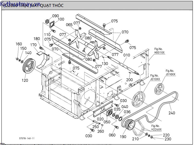 Trục máy quạt thóc